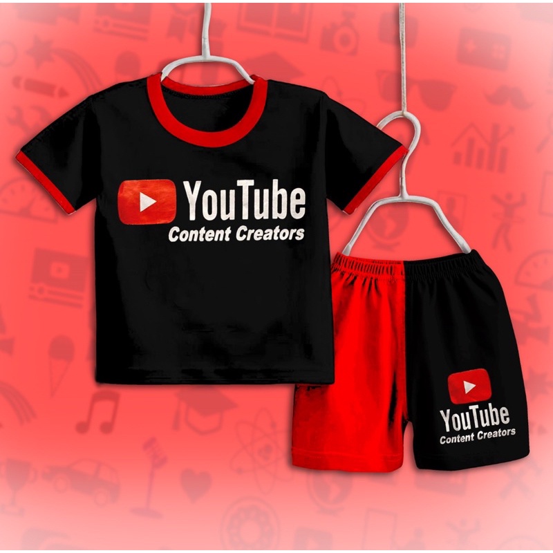 SETELAN ANAK COWOK KARAKTER YOUTUBE COMBINE WARNA ALL SIZE 6-12 BULAN PAKAI