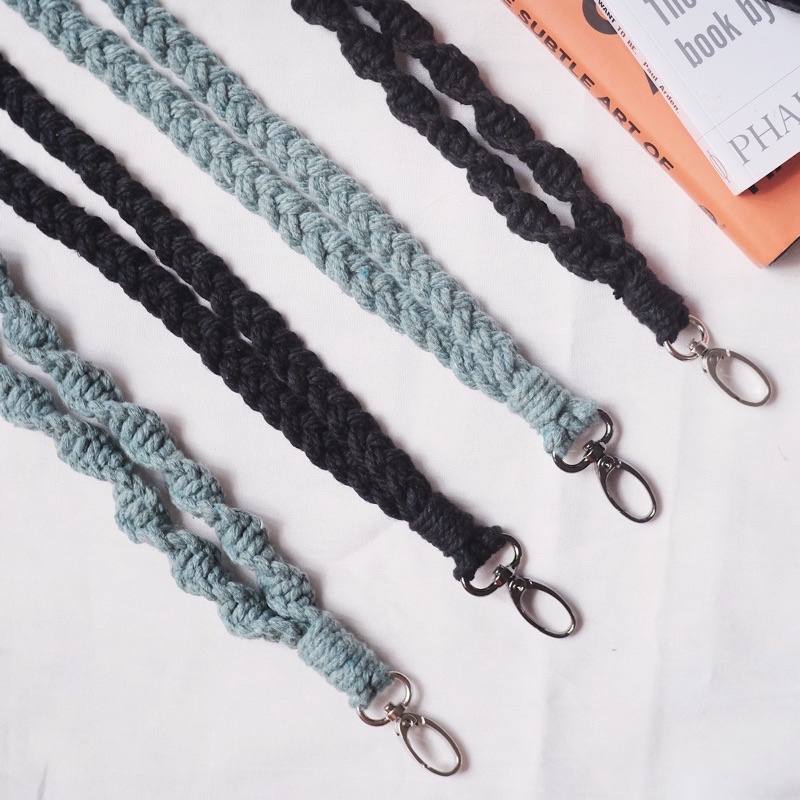 Macrame lanyard - macrame strap | gantungan id card - id card holder