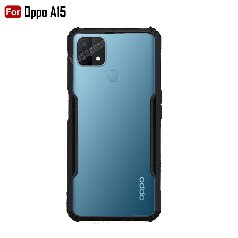 Case Oppo A15 / A15S Hardcase Armor Shockproof Fusion Bumper Transparant Premium Case