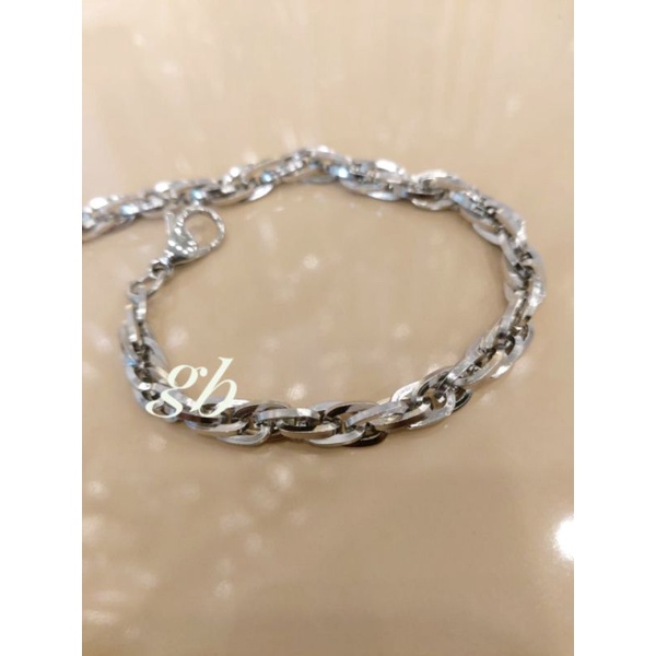 Gelang titanium pria rantai polos super