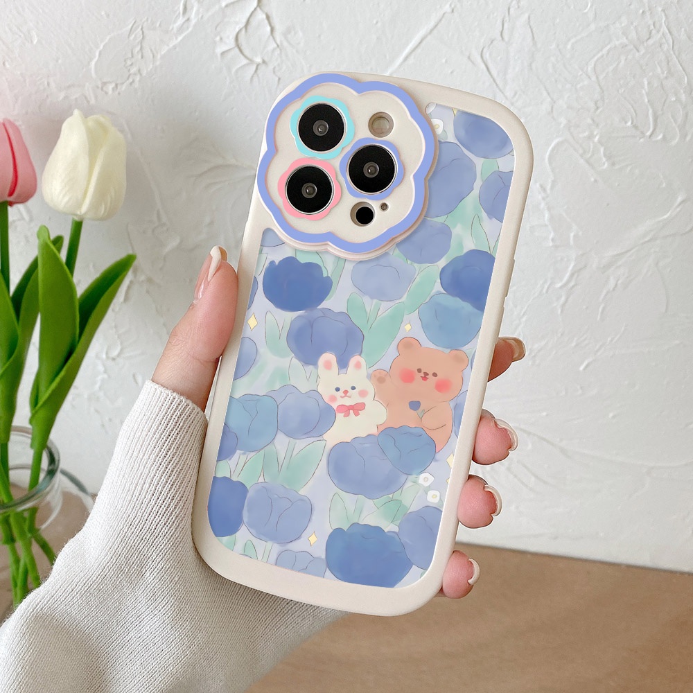 Soft Case Silikon Motif Bunga Untuk iPhone 11 Pro Max 12 Pro Max 13 Pro Max XR X XS Max