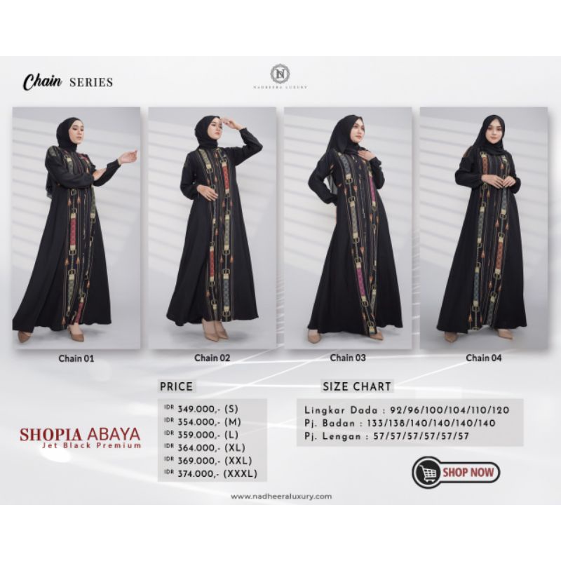 Shopia abaya (chain series) by Nadheera Luxury