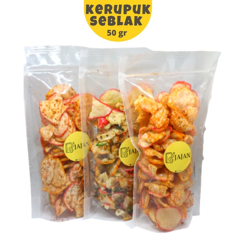 

Kerupuk Seblak Pedas Daun Jeruk / Cabe Ijo / Cabe Merah 50 gram