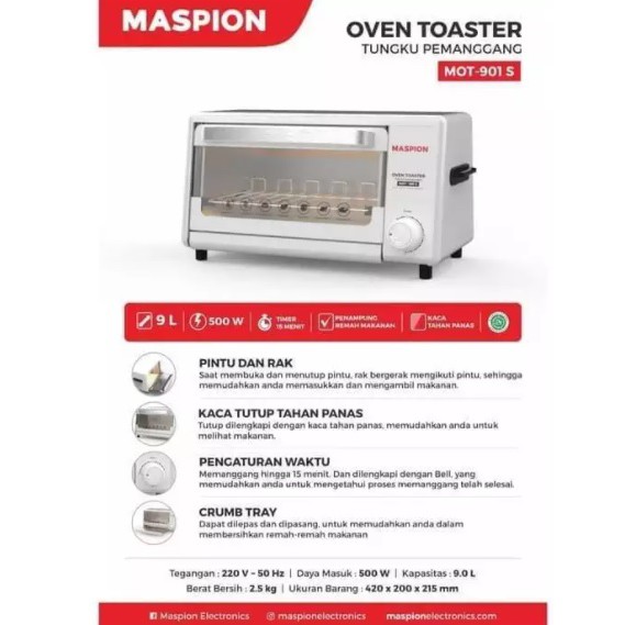 Oven Maspion 9 Liter MOT 901 S