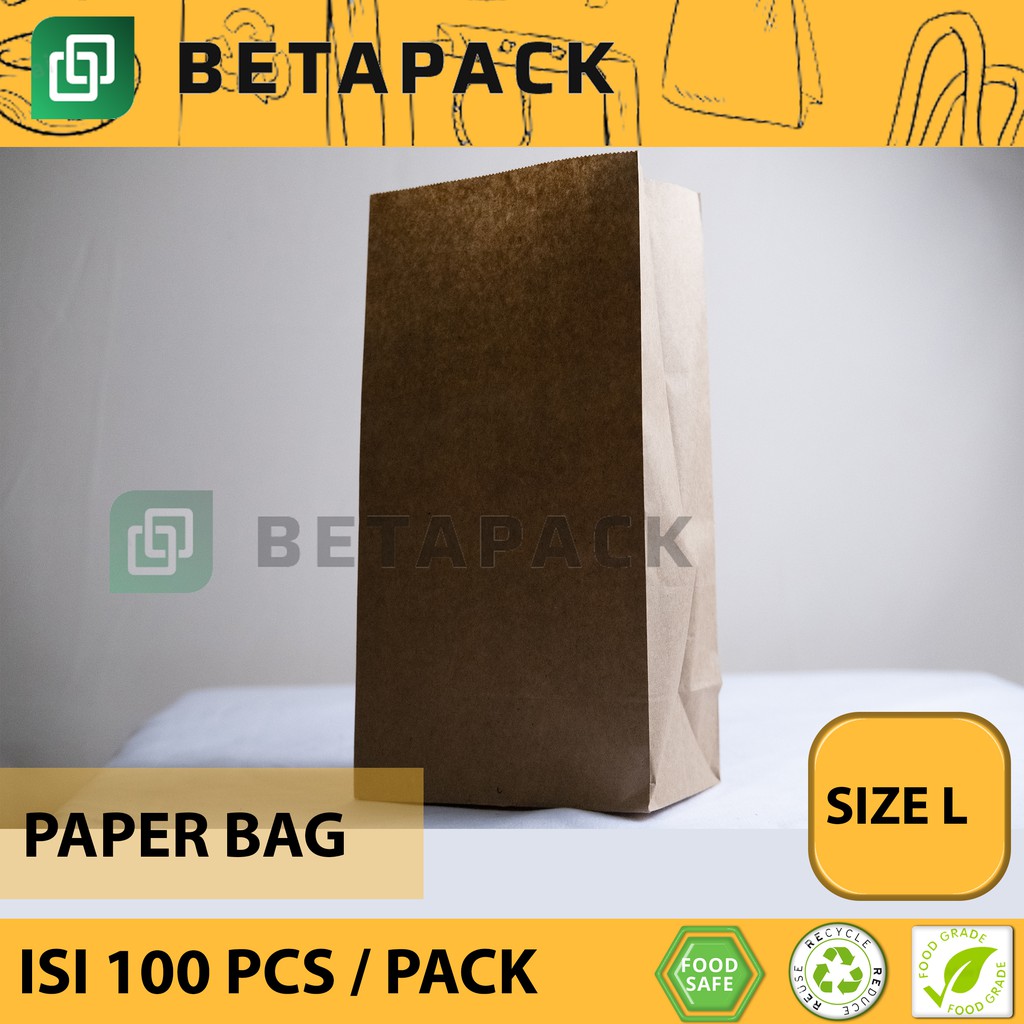 

Paper bag kantong kertas polos (L) / Kantong Kertas, Kantong Fried Chicken, Kantong Shilin, Gorengan