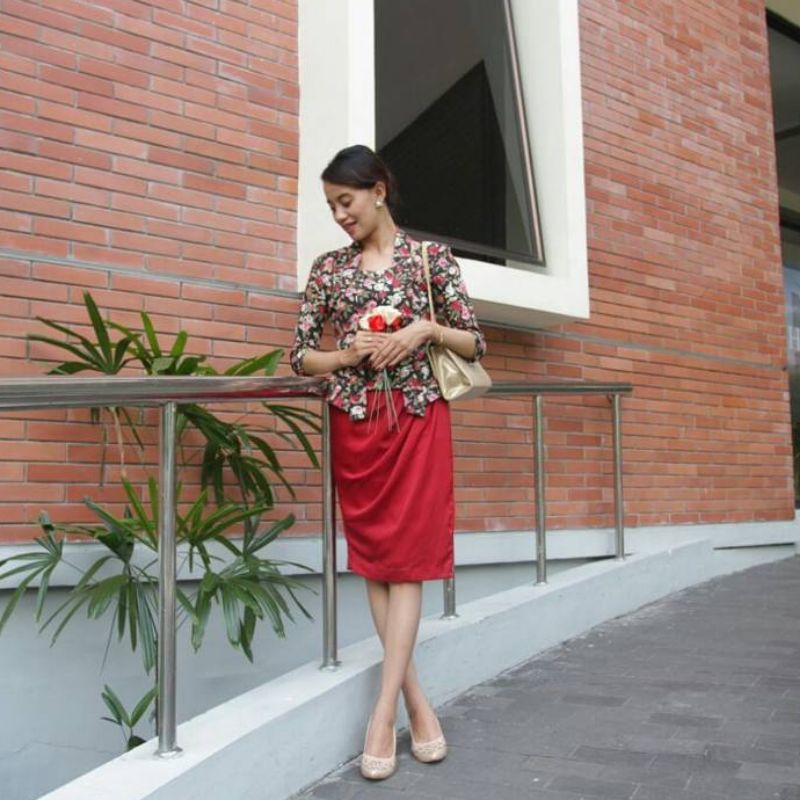 Atasan Kebaya Kutubaru Floral Lengan 3/4 Free Request || Seragam Bridesmaids
