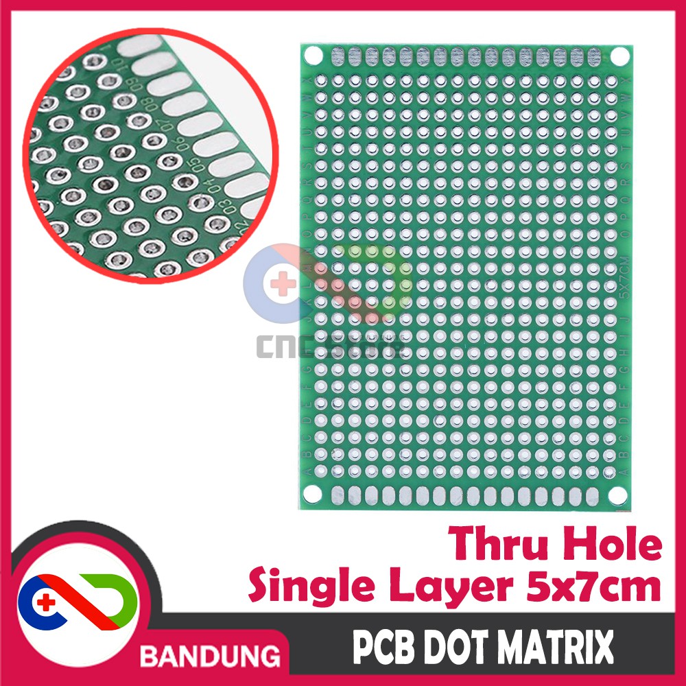 PCB DOT MATRIX THRU HOLE SINGLE LAYER 5X7CM 5*7CM LUBANG BOLONG MATRIK