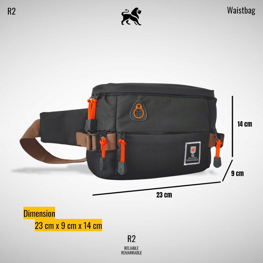 Tas Pria Terbaik / Terlaris / Tas Pinggang Pria R2 006 / Waistbag Unisex Polos