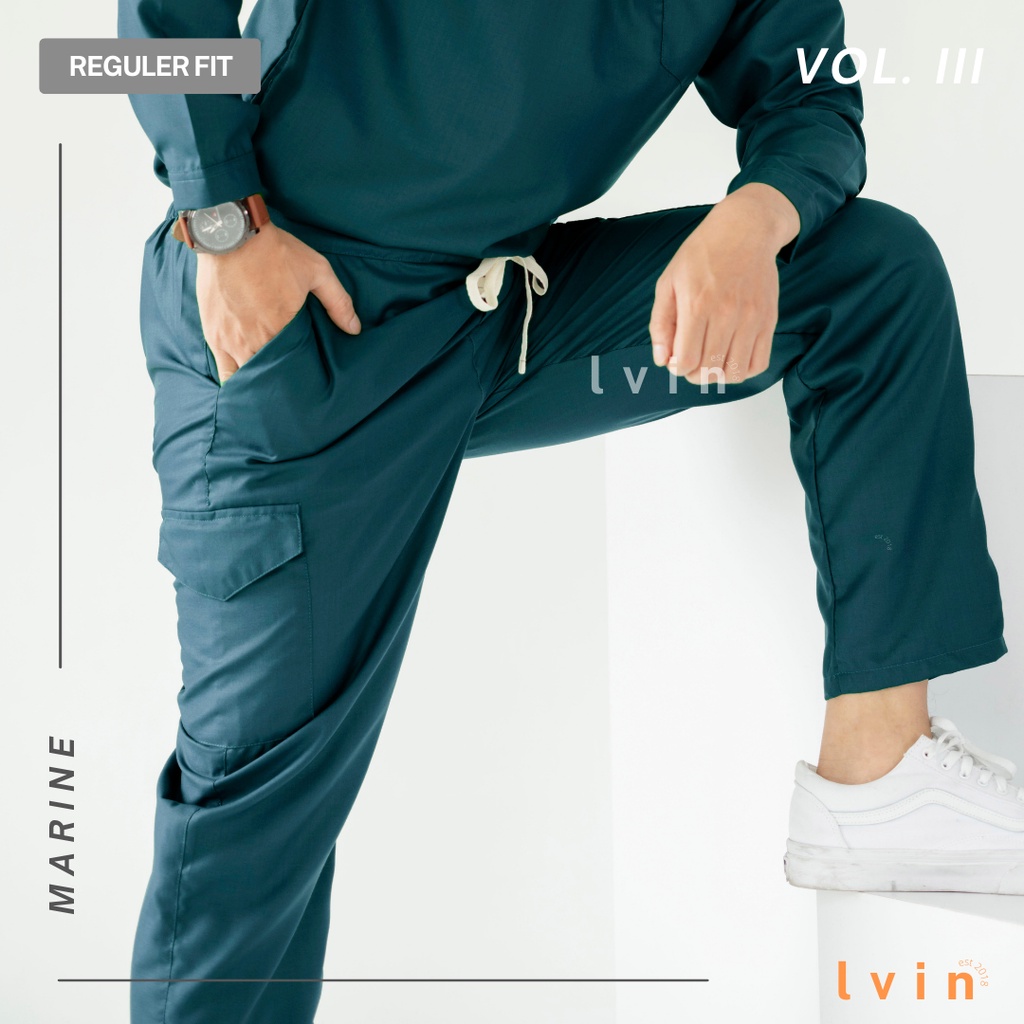 [ Lvin ] Vol III -  Baju OKA Kerah Bulat Celana Reguler fit Lengan Panjang / Baju Jaga /Set Baju Celana Jaga Oka / Dokter Lengan Panjang / Baju OK Seri Timeless