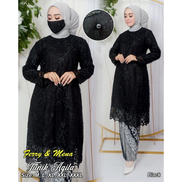 SET TUNIK KURUNG AQILA - TUNIK KURUNG PADANG - TUNIK TULLE JUMBO - TUNIK TULLE AQILA TERBARU -