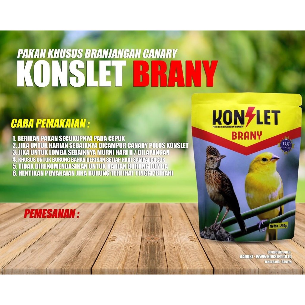 konslet brany / pakan burung kenari / pakan lomba burung branjangan