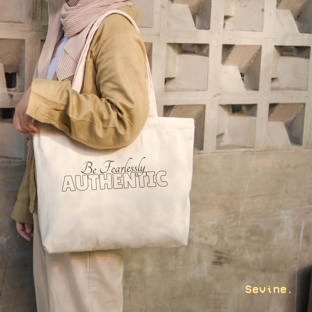 Sevine Tote Bag Kanvas Emily Tas Resleting Wanita Kuliah Fashion Laptop Totebag Vintage Series Quotes Aesthetic  - WCG