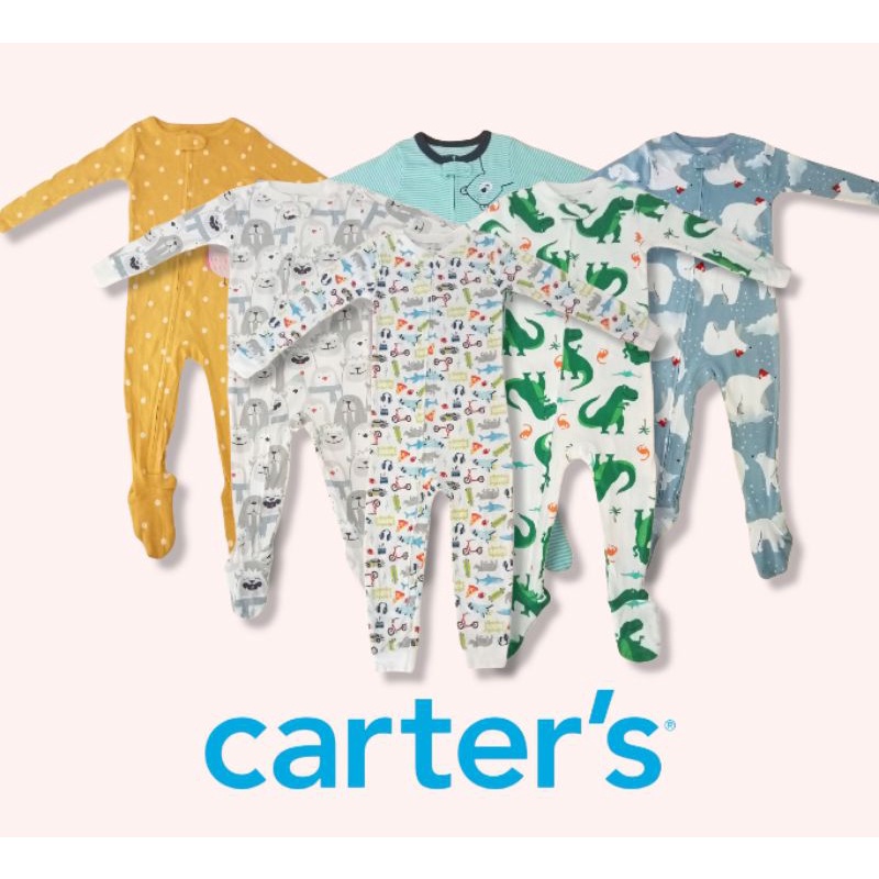 Carters Cat&Jack Jumper Bodysuit Sleepsuit Jumpsuit Zip Up Cotton Sleep & Play | Baju tidur anak bay