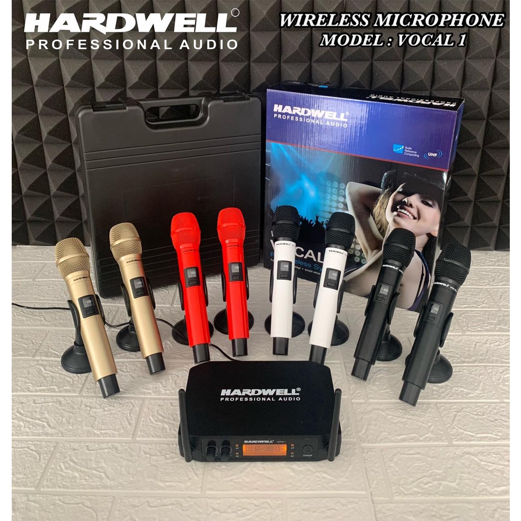 Mic Wireless HARDWELL Vocal 1 Vocal-1 UHF Free Koper Hardcase UHF TERBAIK