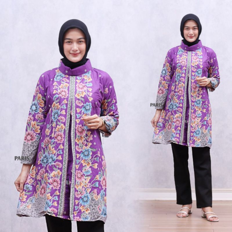 MINI DRESS TUNIK BATIK CEWEK KERAH TURTLE NECK LEMPIT PREMIUM PRIMISIMA UNGGUL JAYA DRESS BATIK KOND