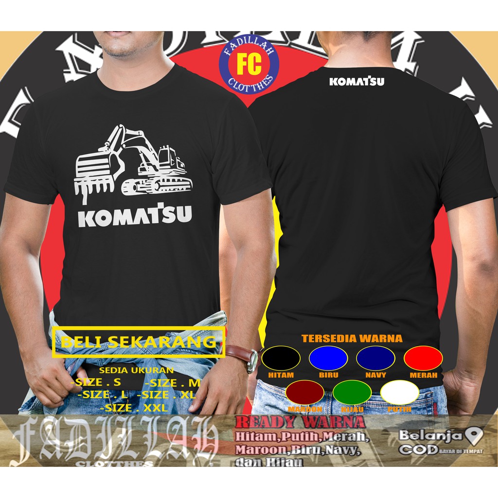 Kaos Excavator Alat Berat Komatsu Baju Distro