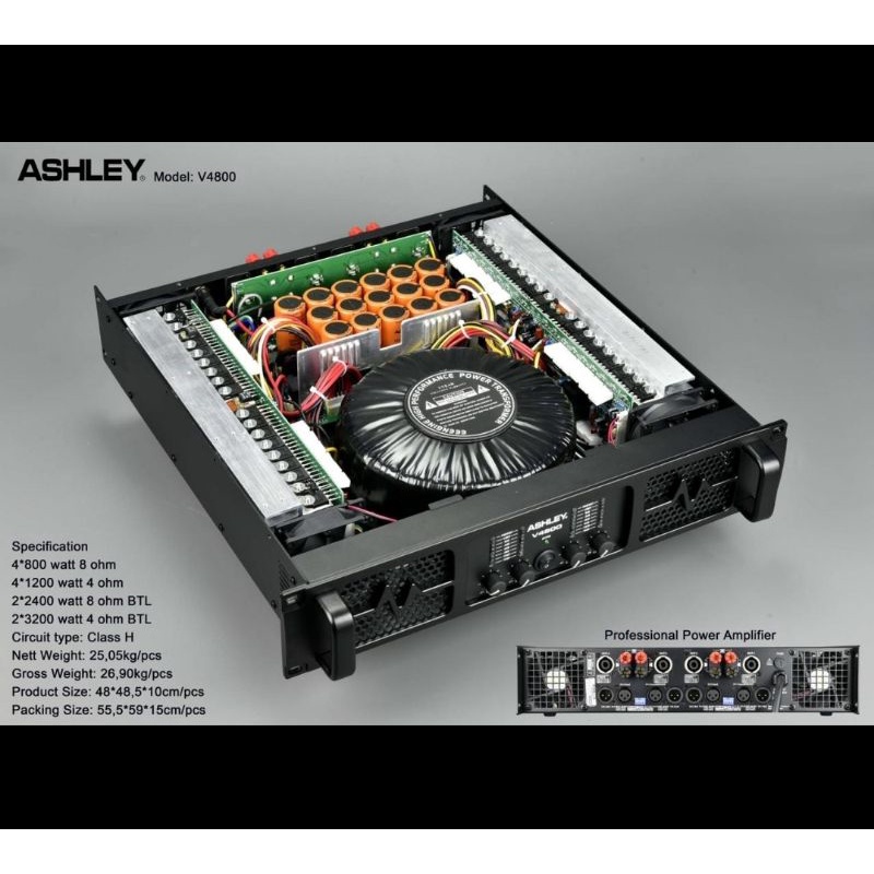 Power Amplifier ASHLEY V4800/V 4800 4CH ORIGINAL
