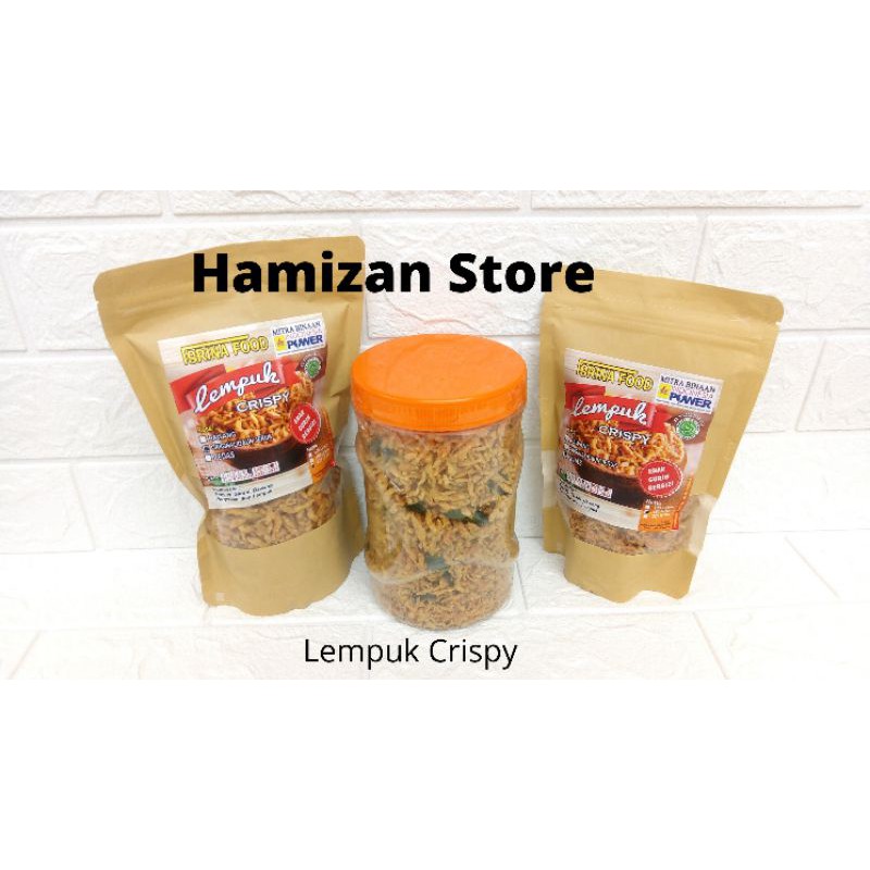 

Lempuk crispy 225gr, ukurannya = ikan teri crispy