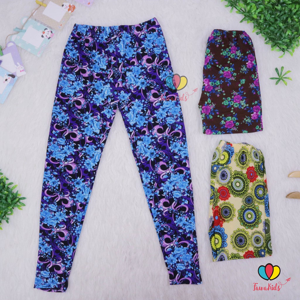 Legging Motif uk Remaja Tanggung fit to M / Celana Leging Motif Panjang Ketat Wanita Perempuan Adem