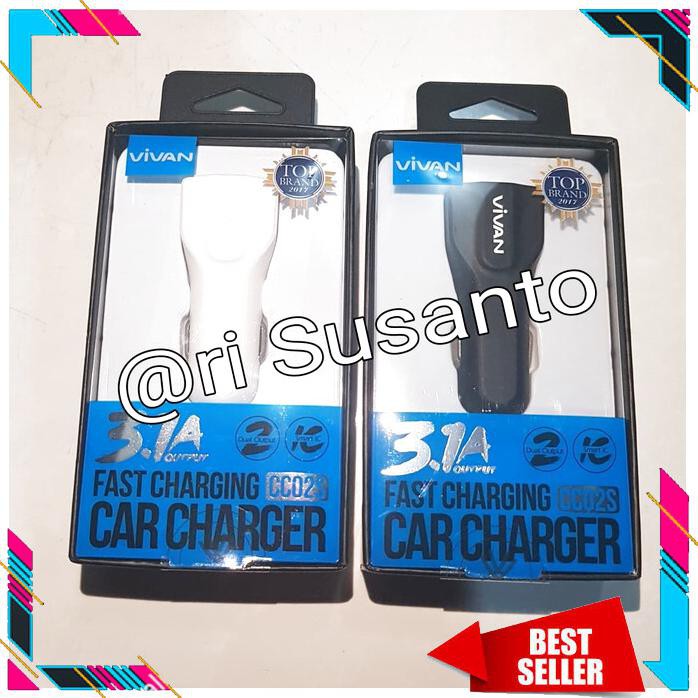 ACC HP FAST CHARGING CAR CHARGER MOBIL VIVAN 3.1A CC02S DUAL OUTPUT ORIGINAL