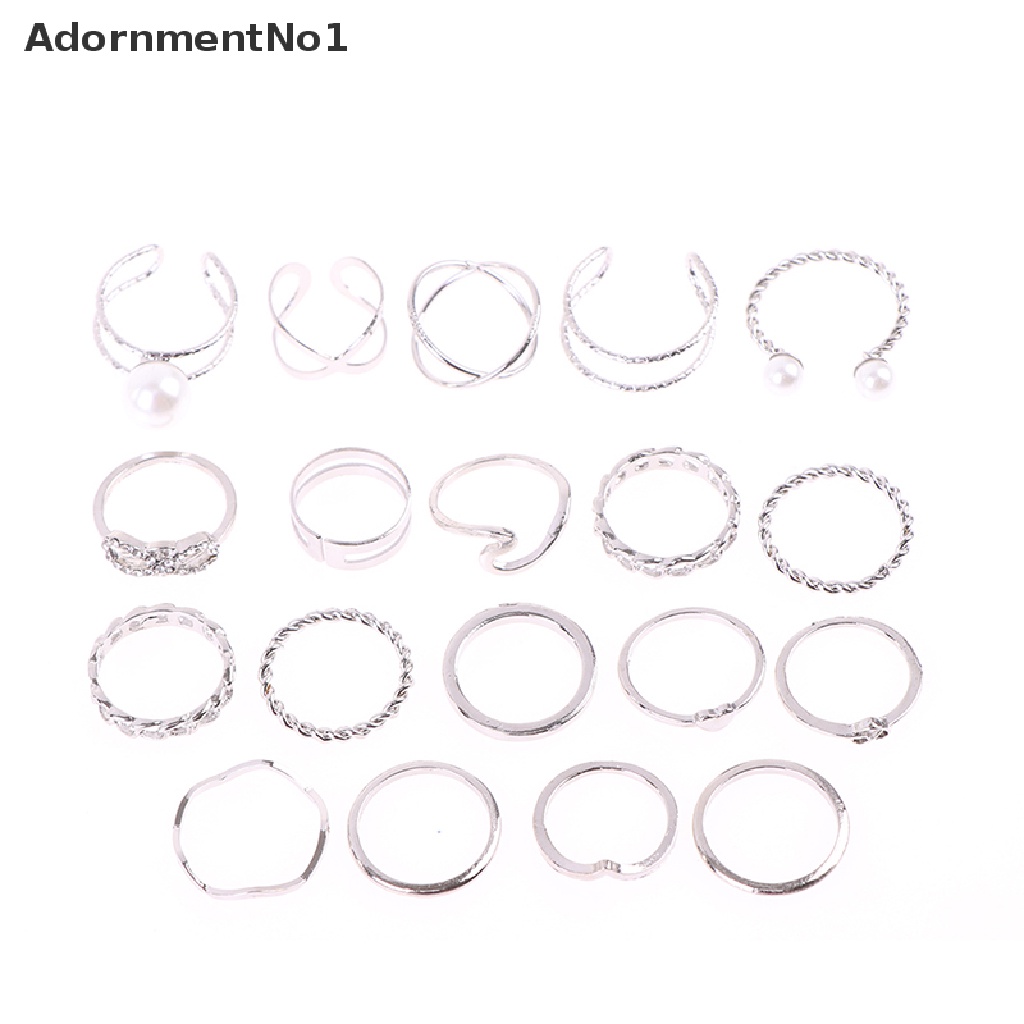 (AdornmentNo1) 18pcs / set Cincin Wanita Aneka Desain Untuk Hadiah