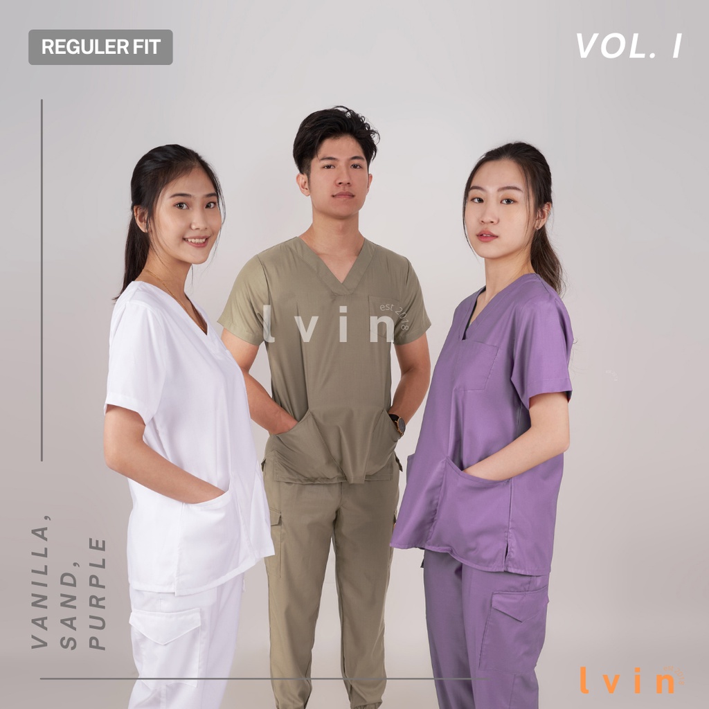 [ Lvin ] Vol I - Baju OKA Celana Reguler Fit / Baju Jaga / Set Baju Celana Jaga Oka / Dokter Lengan Pendek / Baju OK / Resilience Series