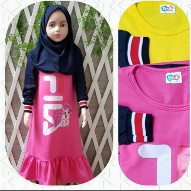 Gamis Anak Fila Kids Matt Babyterry Shopee Indonesia