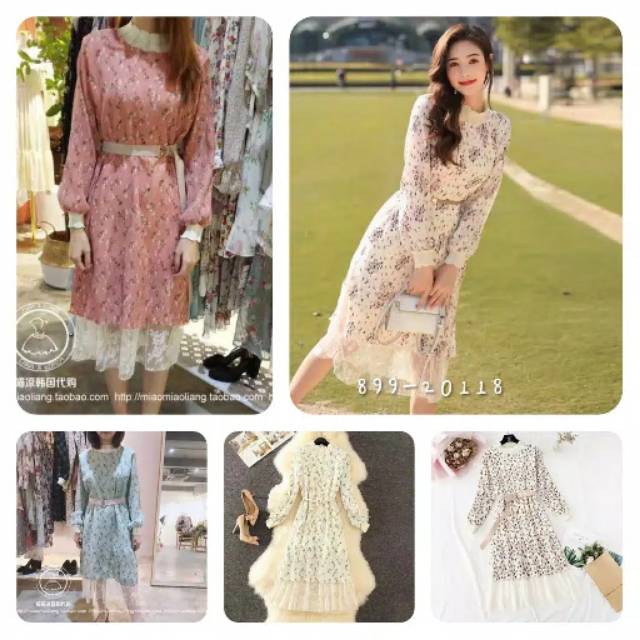 Import korean tunik free belt ceruty plisket