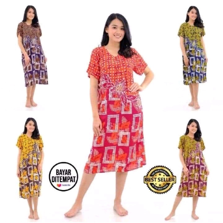 Daster kencana Ungu - Daster Batik Lengan Pendek - Leher Kancing - Bumil - Busui - (DPT001-160)-04