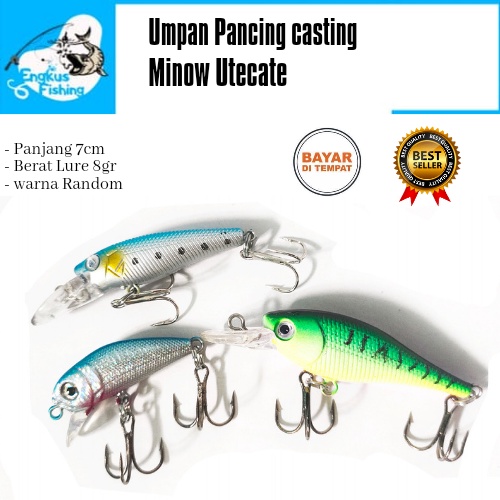 Umpan Pancing Minnow Utecate Umpan Casting - Engkus Fishing