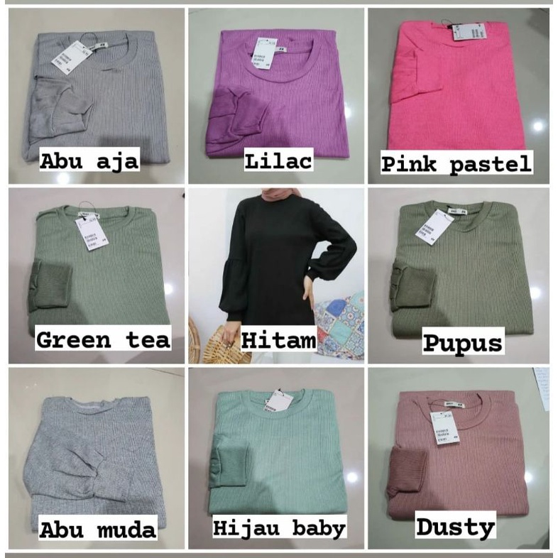 ATASAN WANITA KAOS H.M RIB BALON PAKAIAN WANITA BEST SELLER