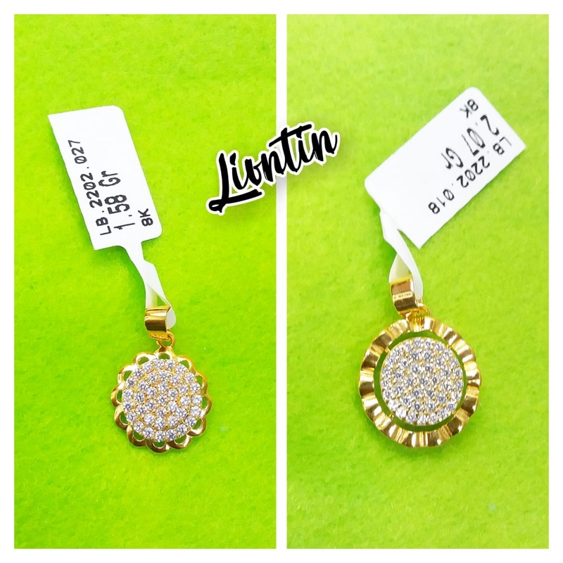 Liontin emas asli fashion mata putih kadar 375/8k ringan termurah
