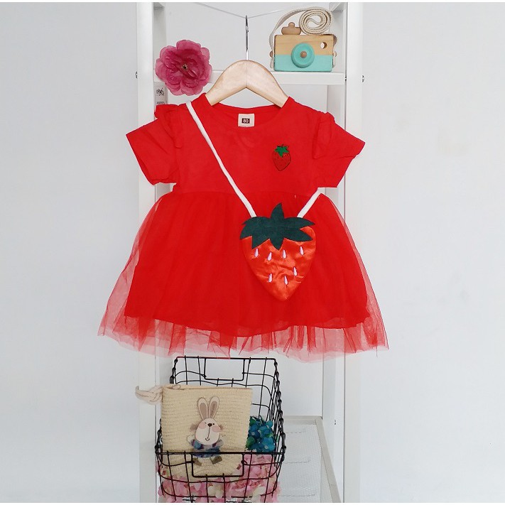 HappyOliver DRESS ARBEI BAGS 272 EBV Baju Dress Anak Perempuan Import 6 bulan - 3 tahun/Dress Bayi Perempuan/Gaun Bayi Perempuan/Dress Pesta/Dress Bayi