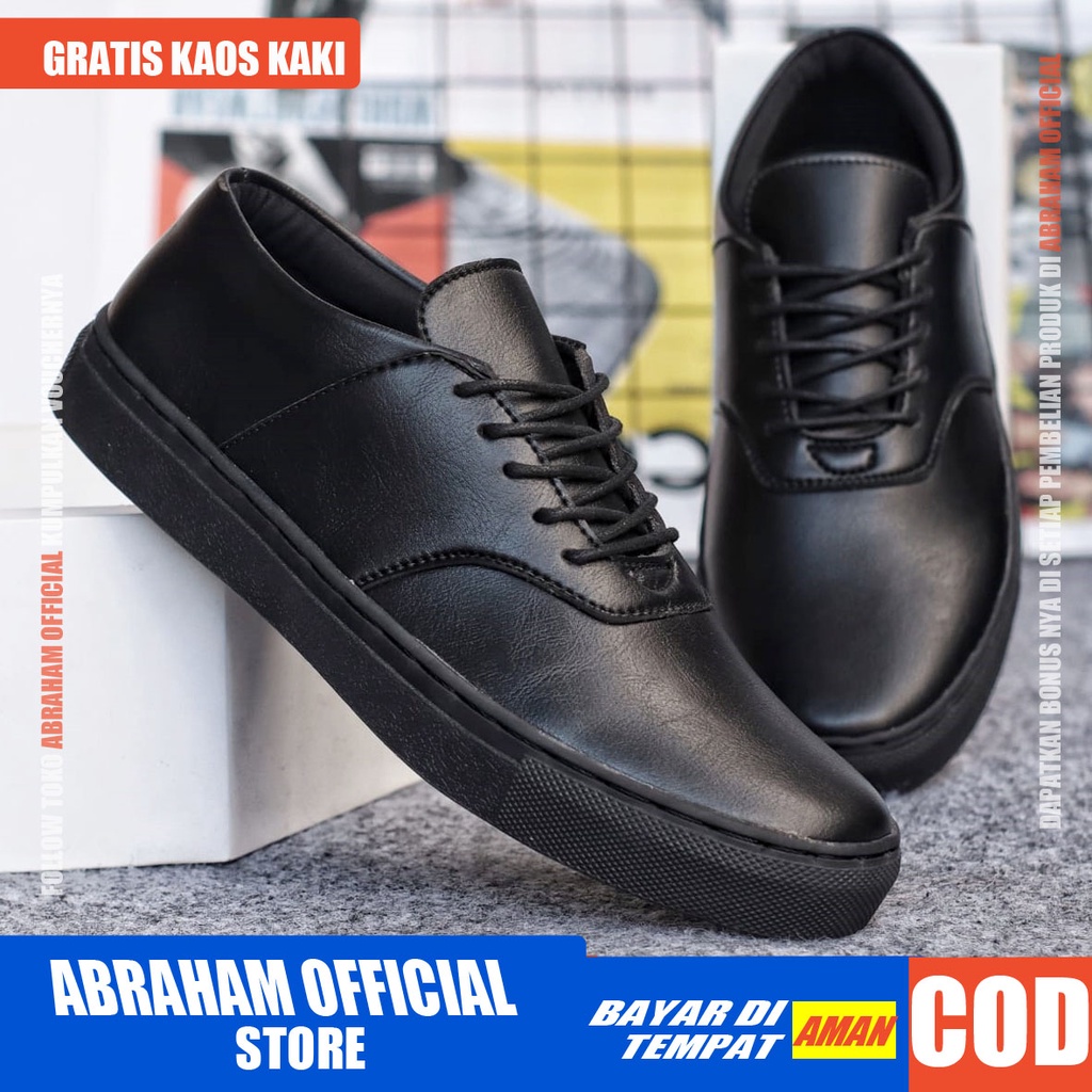 AUTENTIC - Sepatu Pria Casual Sneakers Kulit Syntetic Kerja Kantor Kondangan Cowok / Cowo Sepatu Kasual Semi Formal Kerja Kantor Kuliah Gaya Santai Keren Kekinian Original Murah Terlaris