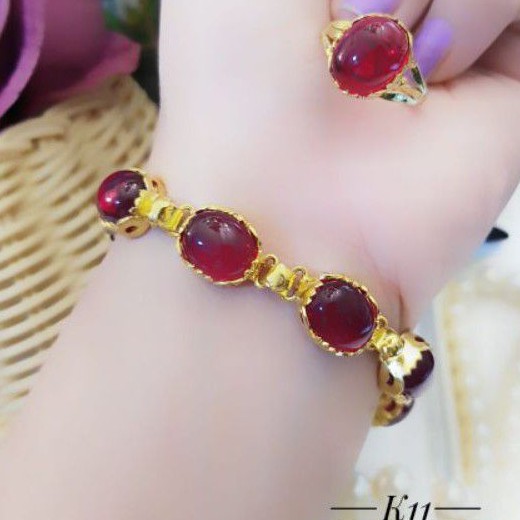 Xuping Set Gelang dan Tangan Lapis 24K Terlaris  001