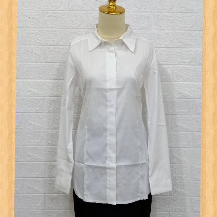 Kemeja Wanita Import Baju Import Wanita Baju Wanita Kekinian Kemeja Panjang Putih Polos Jumbo Kerja 