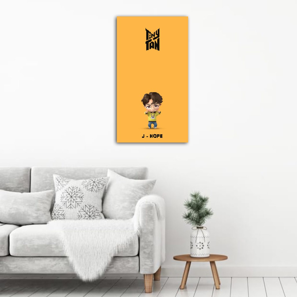 wall decor tiny tan bangtan boys / BTS ukuran 15X30 bahan MDF