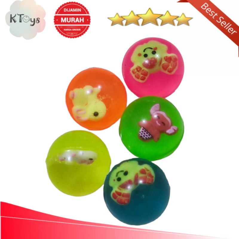 Mainan anak bola karet bekel kecil 2cm