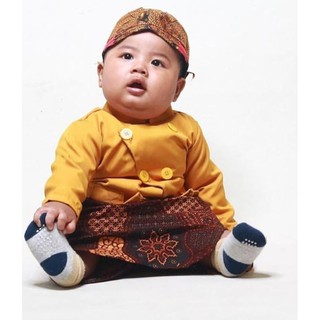 BESKAP BAJU  ANAK ADAT  JAWA  SIZE 0 2 TAHUN WARNA  GOLD  