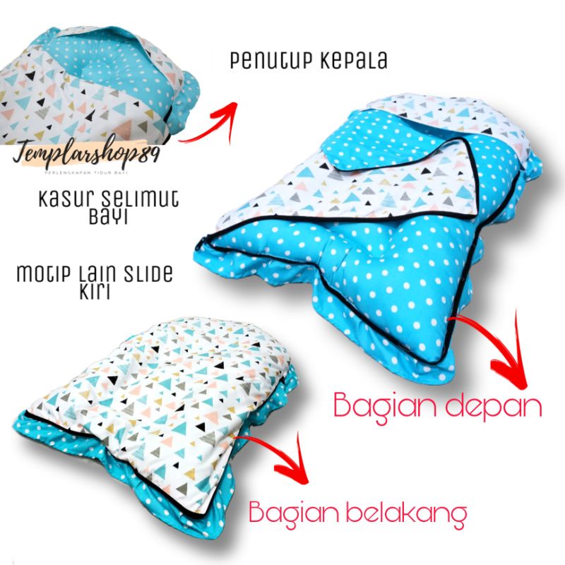 Kasur Bayi Sleepingbag Dengan Selimut Topi Bahan tebal Dan lembut motip karakter