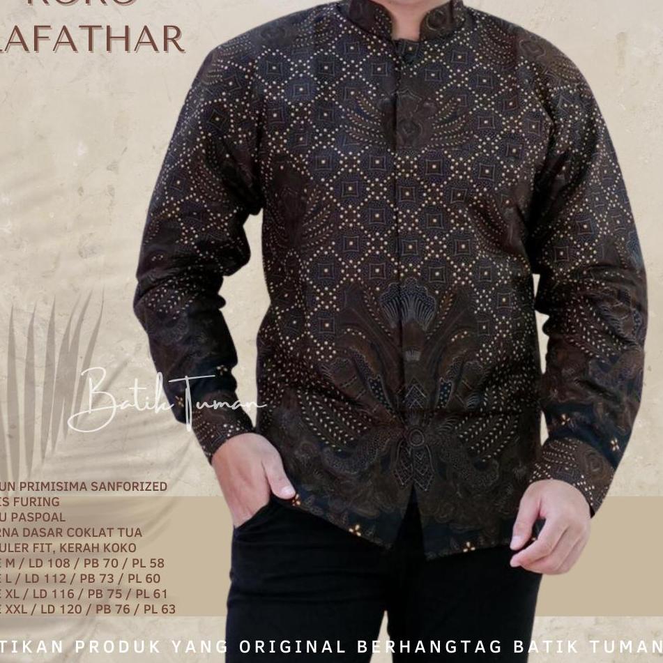 Paling Disukai.. KOKO RAFATHAR Koko Batik Pria Lapis Furing Batik Katun Primisima Baju Koko Pria Len