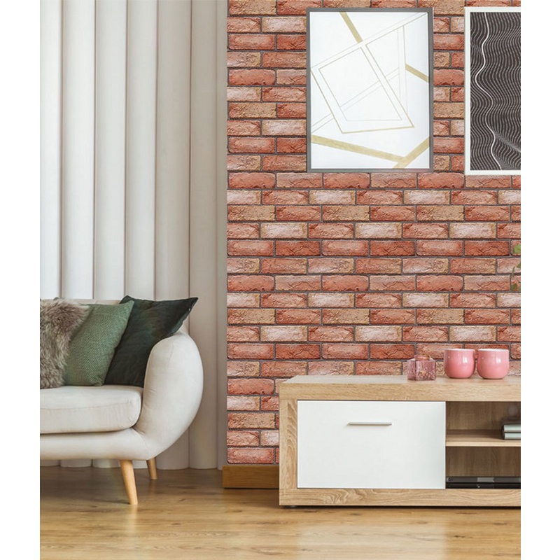 Creative 3D Stereo Brick Pattern  Wall Stickers Self-adhesive PVC Wallpaper /Environmentally Flame Retardant Heatproof Vinyl Waterproof Home Decoration / DIY Wall Decal Used for Living Room Bedroom TV Background Oil-proof Kitchen Stickers Wall Decorations