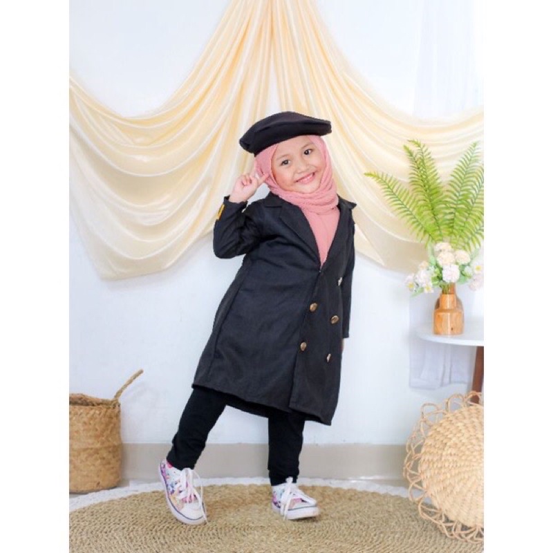 OUTER LONG COAT ANAK KOREAN STYLE PREMIUM KOREAN COAT BLAZER ANAK 1-10 THN korean coat by rumah ara blazer anak of