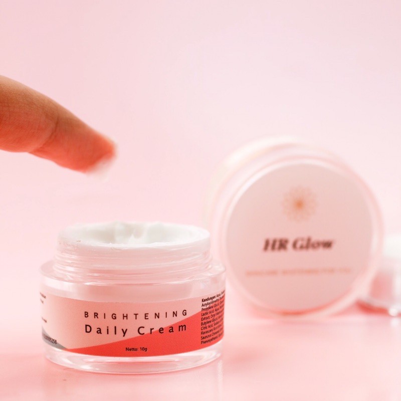 DAILY CREAM BRIGHTENING by HR GLOW 10gr - Original BPOM / Krim pagi / siang / pemutih wajah glowing