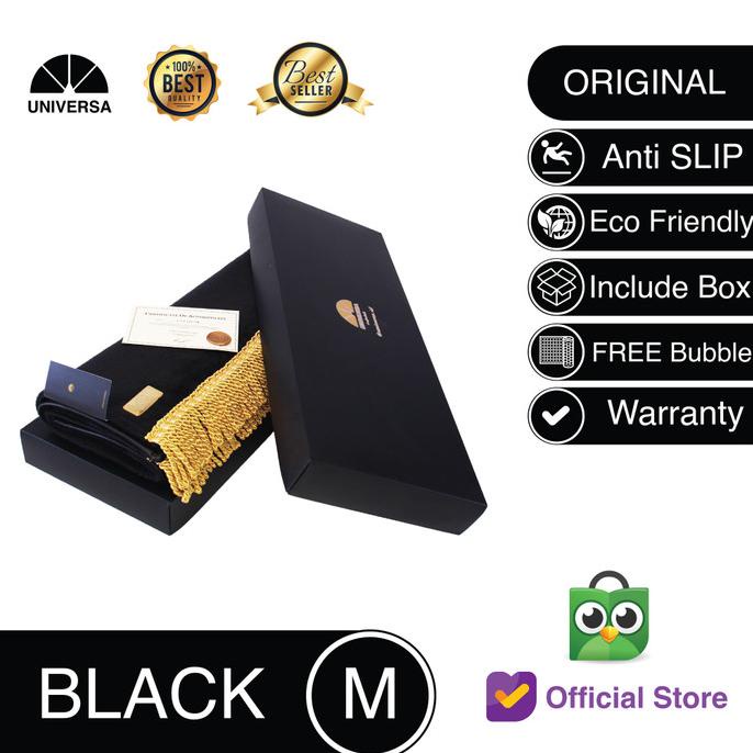 Sajadah HITAM (M) Sajadah Hijabers Travel / Anak Bulu Kulit UNIVERSA