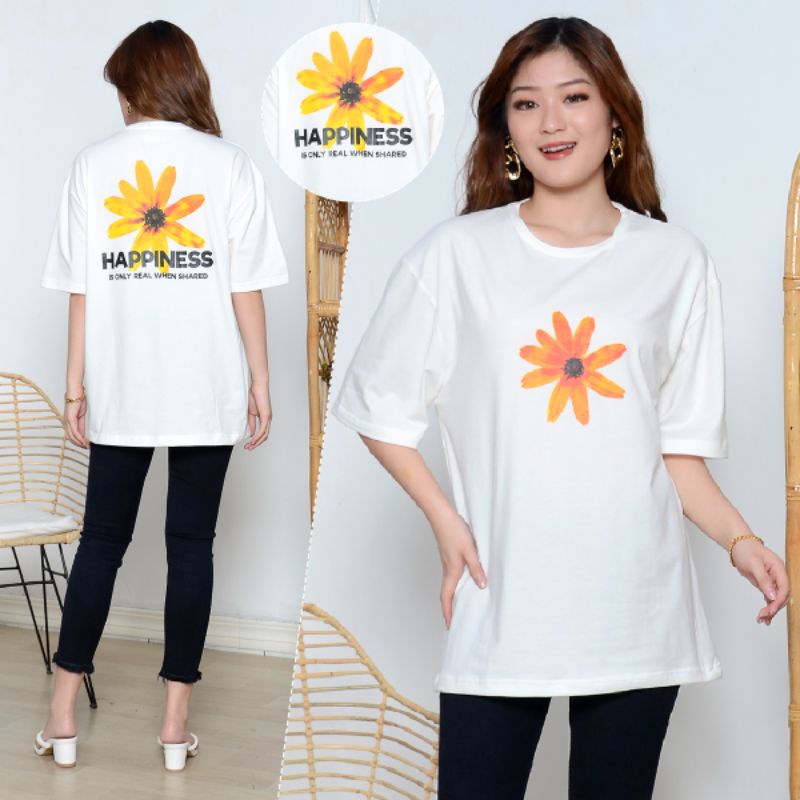 KAOS OVERSIZED WANITA MOTIF DAISY