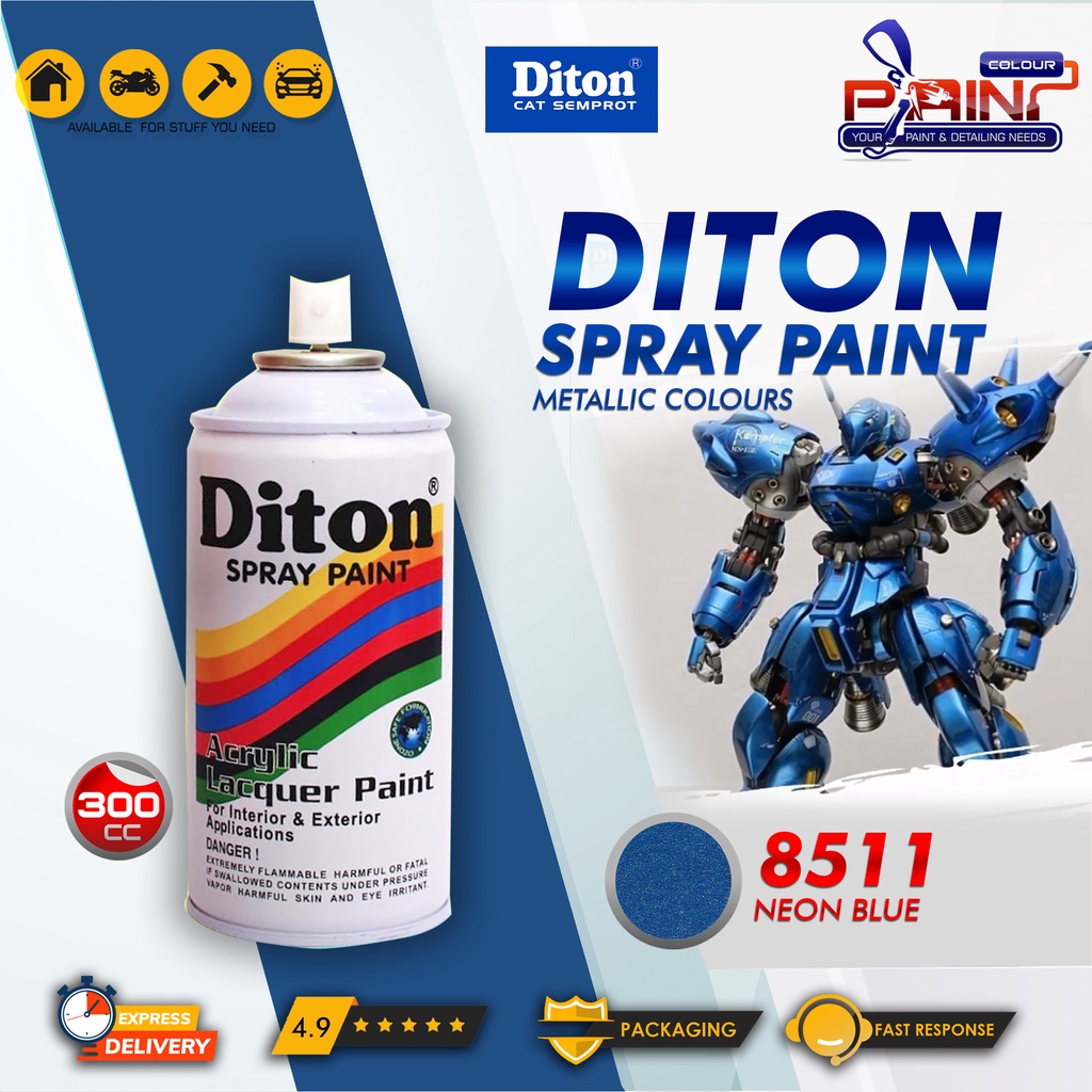 Diton 8511 Neon Blue Cat Semprot/Pylox/Samurai Motor/Helm/Gundam