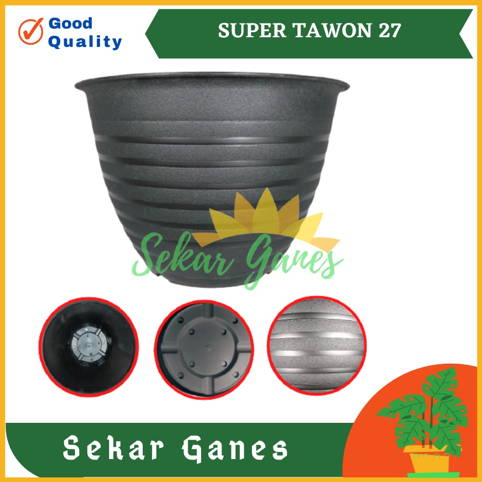 Pot Super Tawon 27 Cm Hitam By Garden Of Love Tawon Pot 27CM - Bukan Pot Tawon Madu Jet Gusi 30 32CM