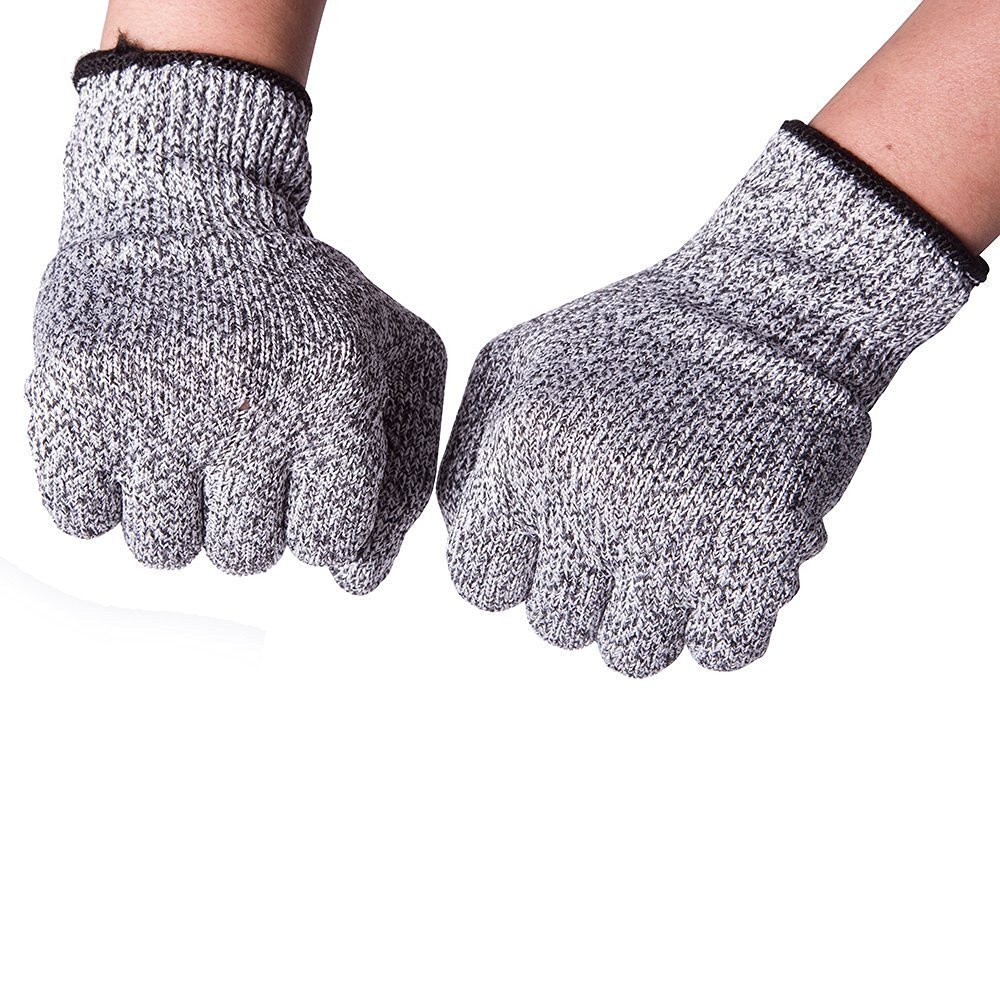 Sarung Tangan Anti Goresan Pisau Keselamatan - Gray/Black