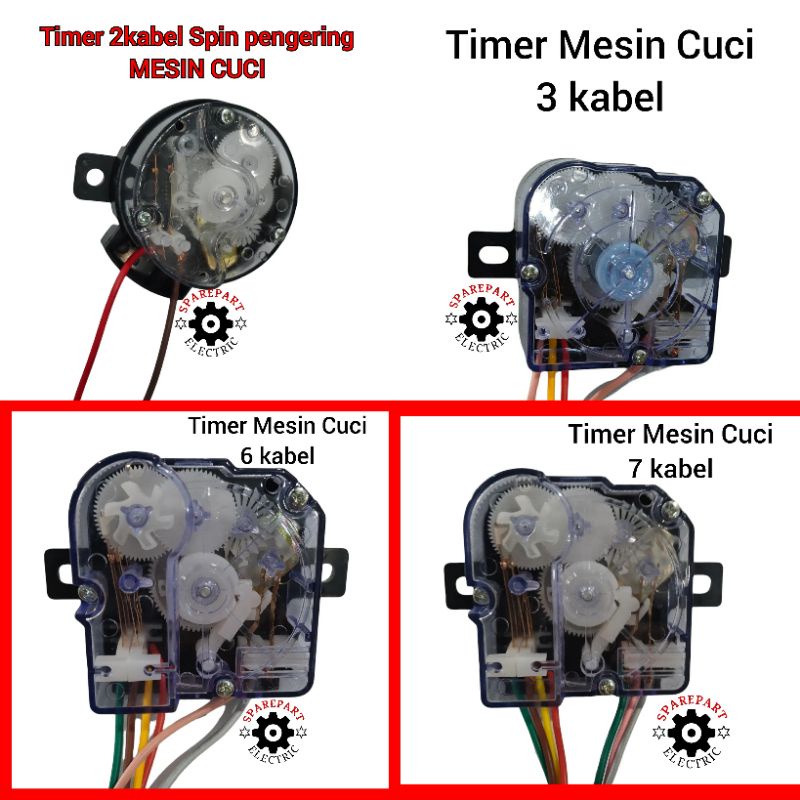 TIMER MESIN CUCI WASH / SPIN 2TABUNG 2 3 4 5 6 7 KABEL TERLENGKAP